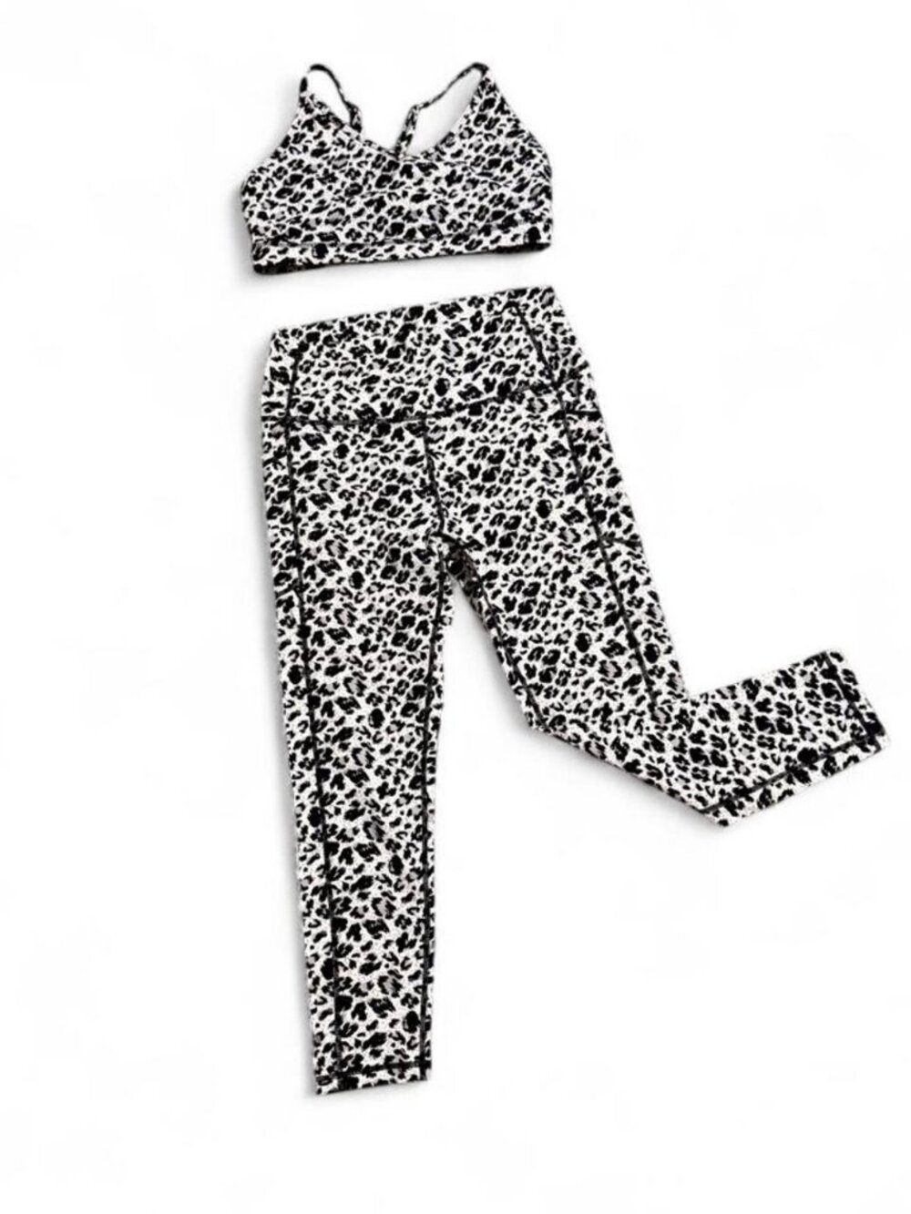 Leopard Print Leggings Bra Set L NWOT